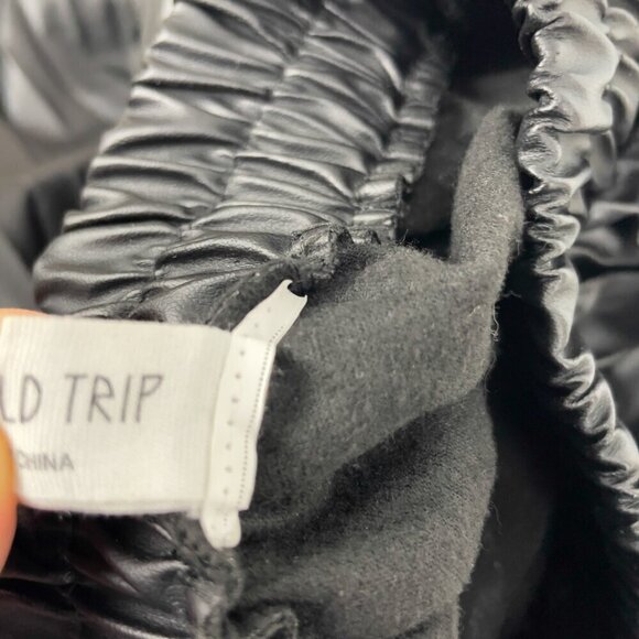 3.3 Fieldtrip Winter PU Leather Pleated Long High Waist Midi Skirt - Picture 9 of 10